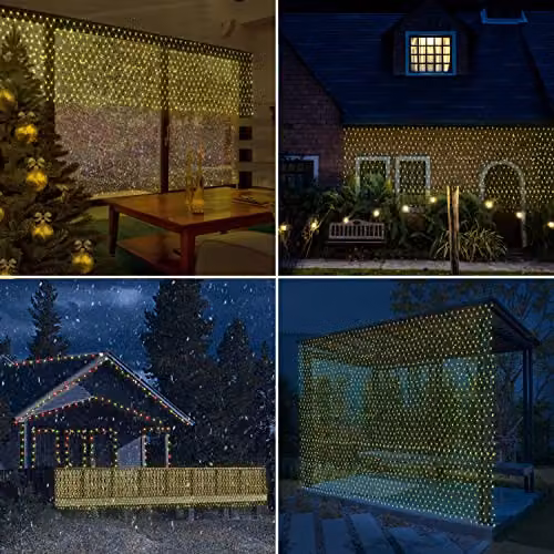 The Christmas Workshop 180 LED Warm White Christmas Net Curtain Style Window Lights, W 180 cm x H 120 cm – 5