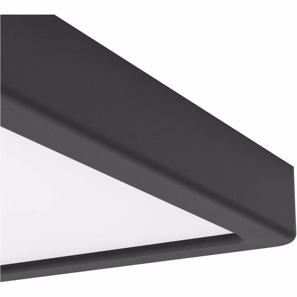 Loops Modern Square Black LED Ceiling Light with Included Bulb – 4