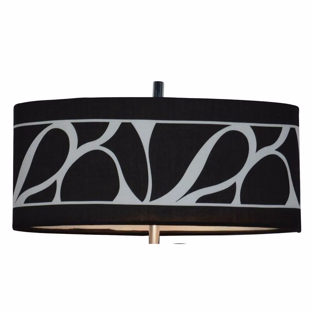 Netlighting Manhattan Adjustable Swing Arm Wall Lamp with Grey Patterned Fabric Shade and Chrome and Black Accents, E14 – 3