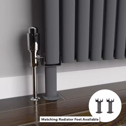 Lux Heat Oval Anthracite Grey Vertical Double Panel Designer Radiator H: 180 cm, W: 54 cm – 4