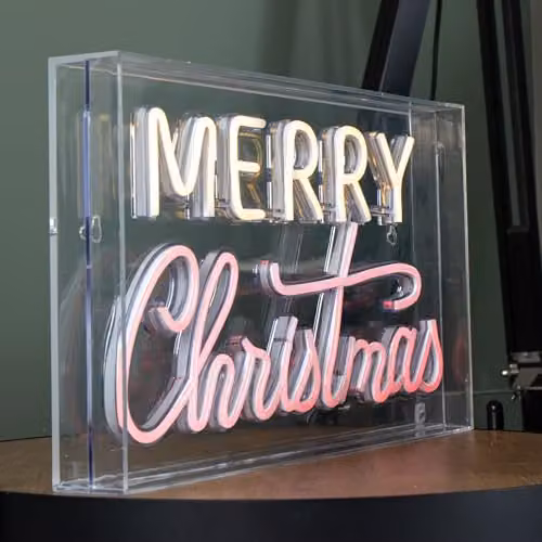 Samuel Alexander Merry Christmas Neon Flex Sign in Warm White and Red, 43cm – 3