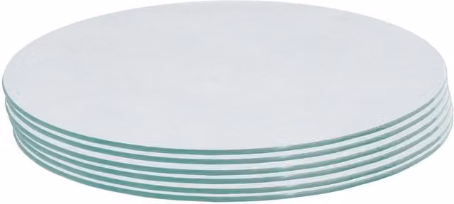 Harbour Housewares Set of 6 Round White Glass Placemats, Diameter: 30 cm
