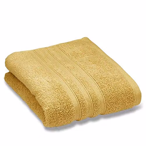 Catherine Lansfield Cotton Zero Twist Face Cloth Pair, Ochre, W/D/H: 30 x 30 x 30 cm – 1
