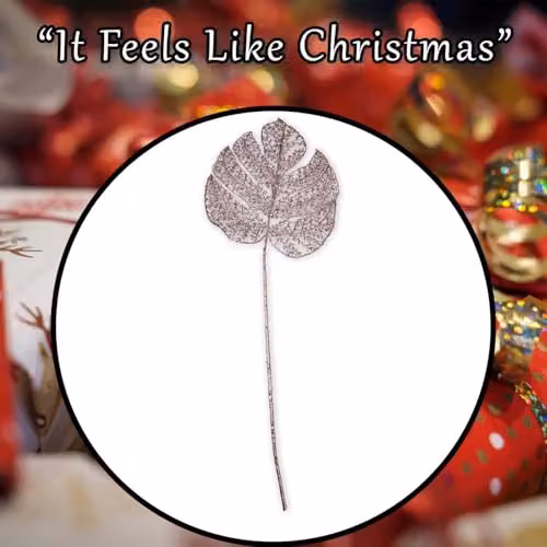 VFM e-Store Christmas Glitter Floral Stem Decoration in Gold and Multicolour, H 65 cm x W 22 cm – 6