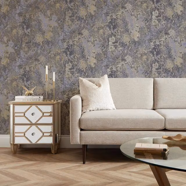 I Love Wallpaper Turin Industrial Abstract Wallpaper in Gold and Yellow