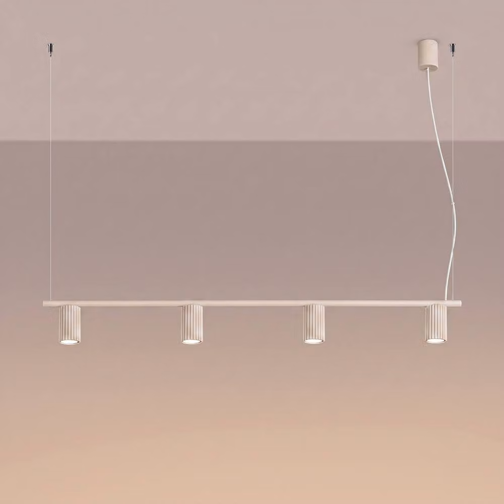 Sollux Lighting minimalist 4-light suspended chandelier in beige, W/D/H: 212 x 122 x 6.5 cm – 2