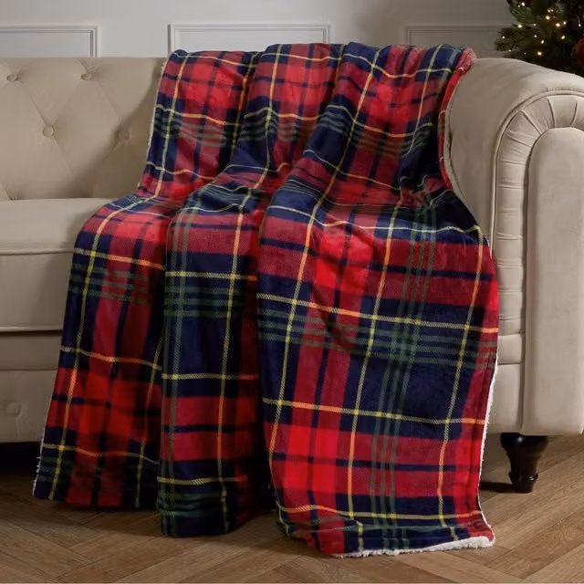 OHS Red Checked Fleece Blanket