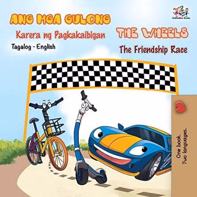 Kidkiddos Books The Wheels - The Friendship Race Tagalog English Bilingual Multicolour Paper Book