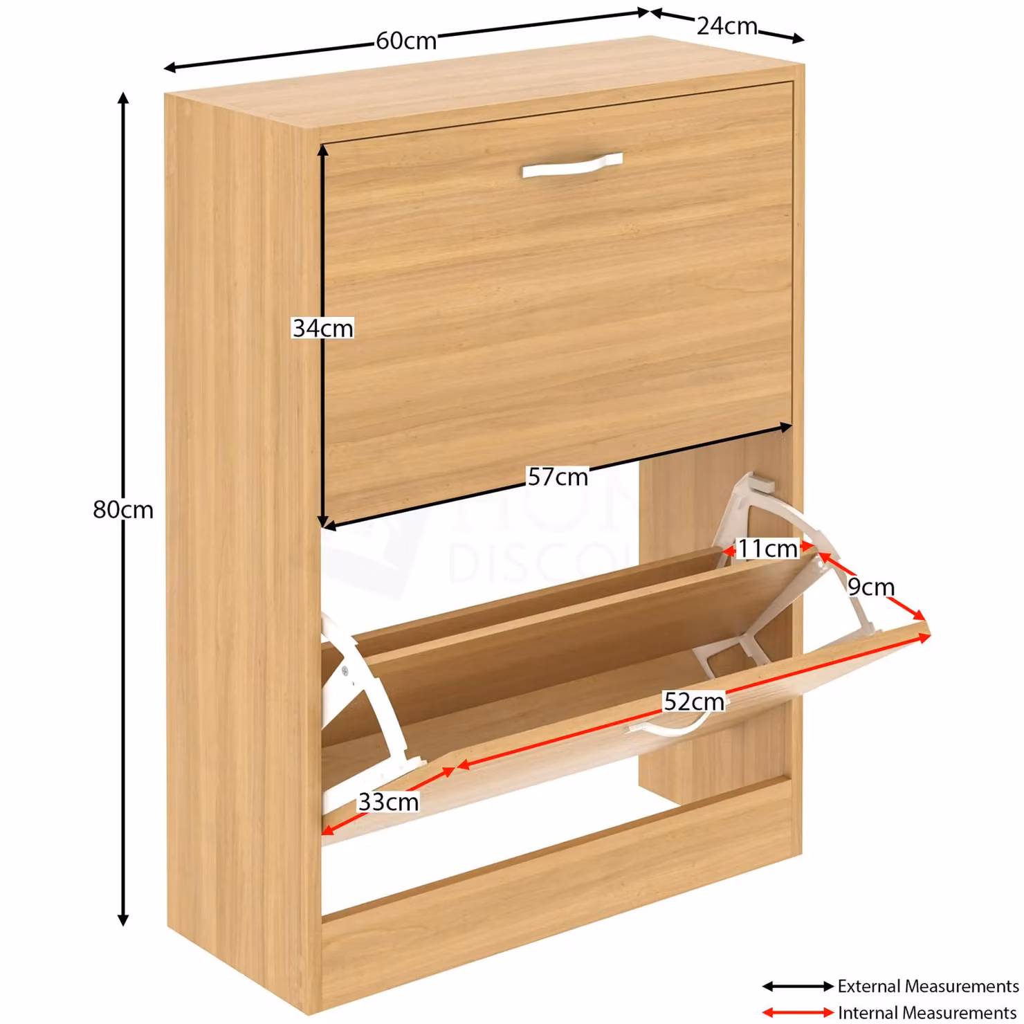 Vida Designs Modern 2 Drawer Shoe Cabinet Storage Organiser in Brown – 2