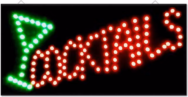 Gr8 Home LED Cocktail Bar Sign, Multicolour, W: 48 cm, H: 24 cm – 2