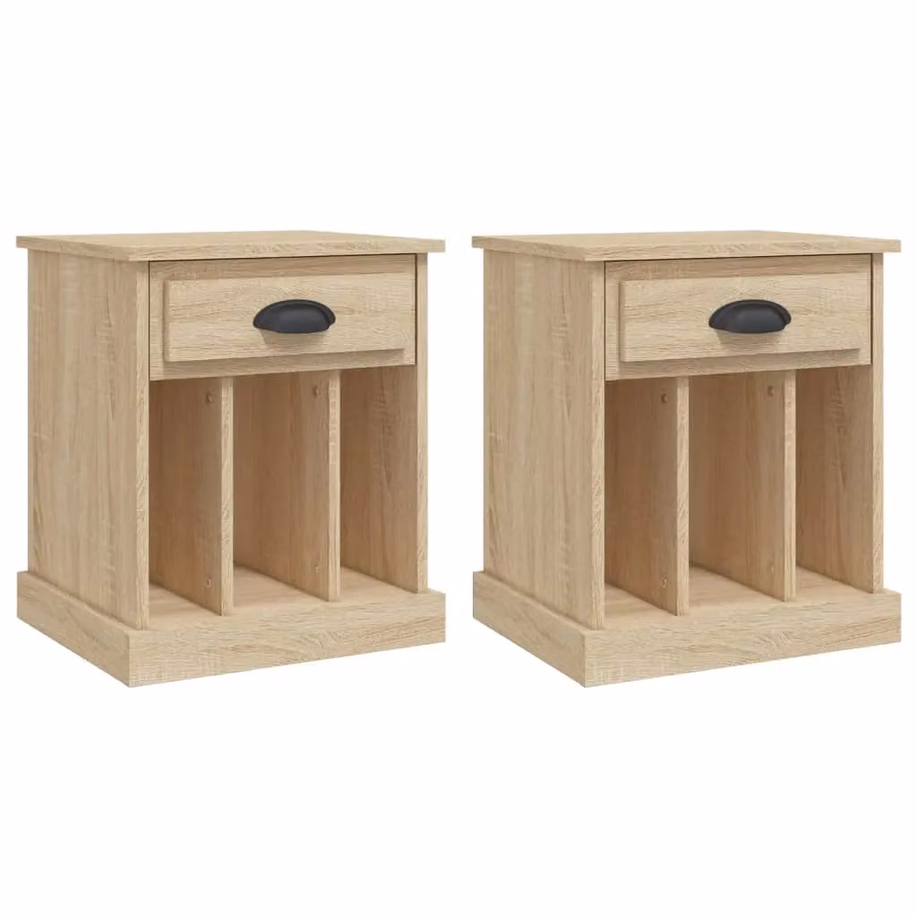 Berkfield Home Set of 2 Bedside Cabinets in Sonoma Oak Brown, W/D/H: 43 x 36 x 50 cm – 1