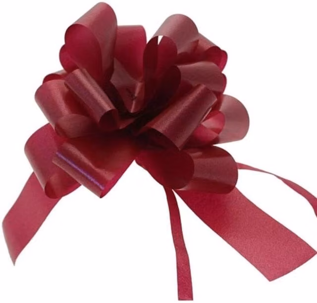 KDMD Burgundy Pull Bow 31mm Red Plastic Party Decoration