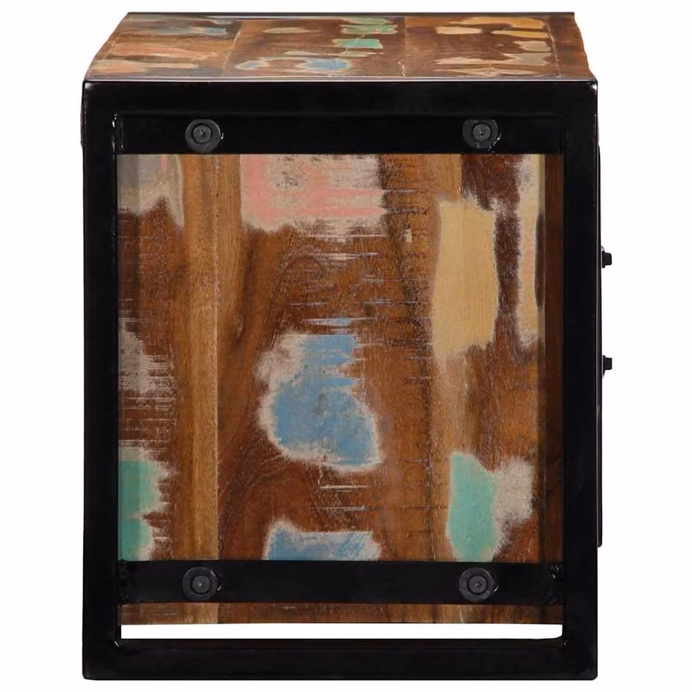 Berkfield Home Industrial TV Cabinet in Multicolour Solid Reclaimed Wood, W/D/H: 80 x 30 x 35 cm – 3