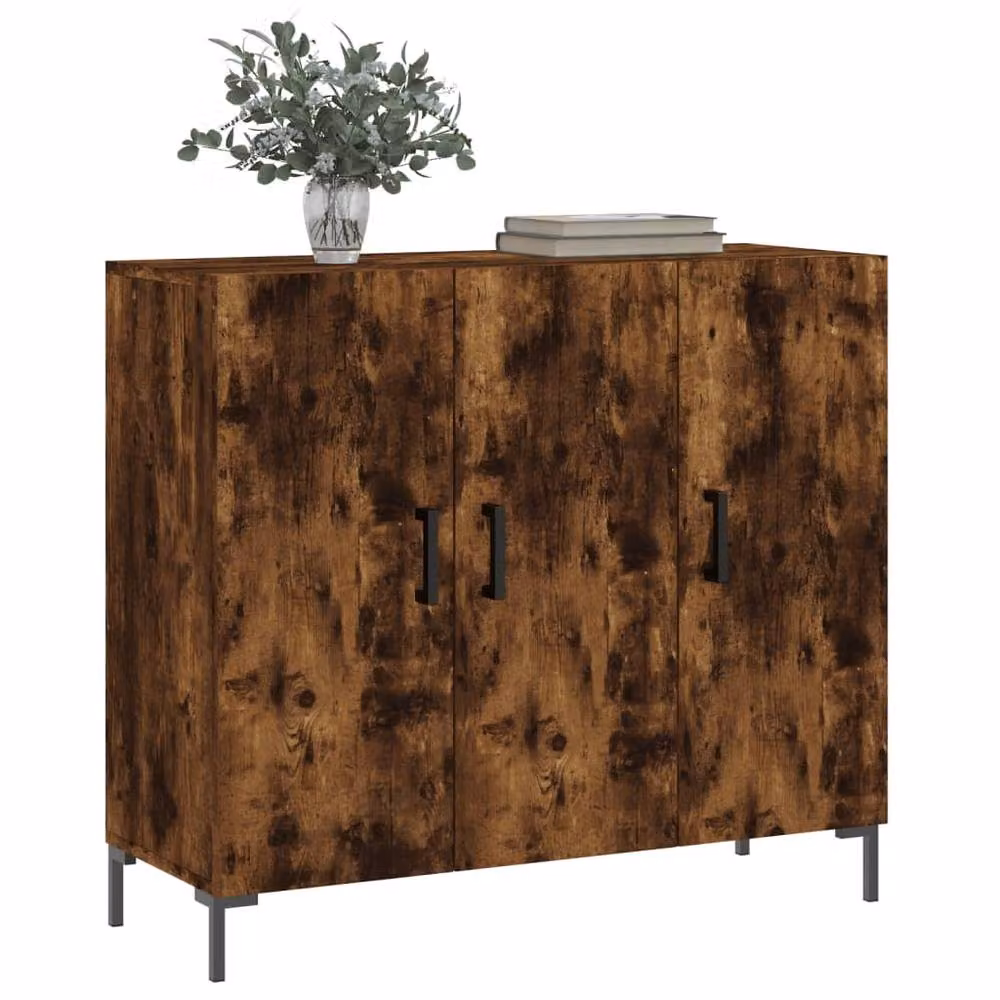 Berkfield Home Modern Smoked Oak Sideboard in Brown, W/D/H: 90 x 34 x 80 cm – 3