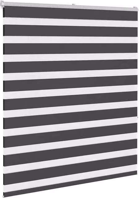 Berkfield Home Elegant Zebra Blind in Black Polyester, W: 120 cm, H: 150 cm – 1