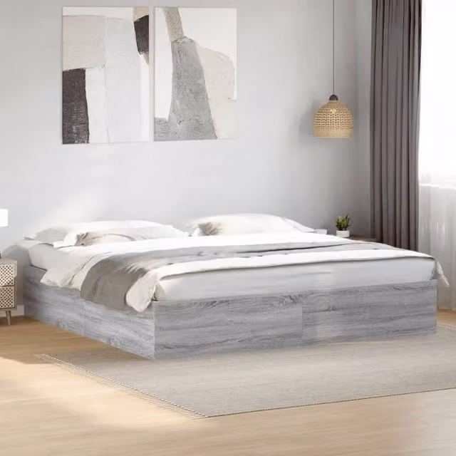 Berkfield Home Grey Sonoma Bed Frame with Drawers, W/D/H: 200 x 200 cm – 1