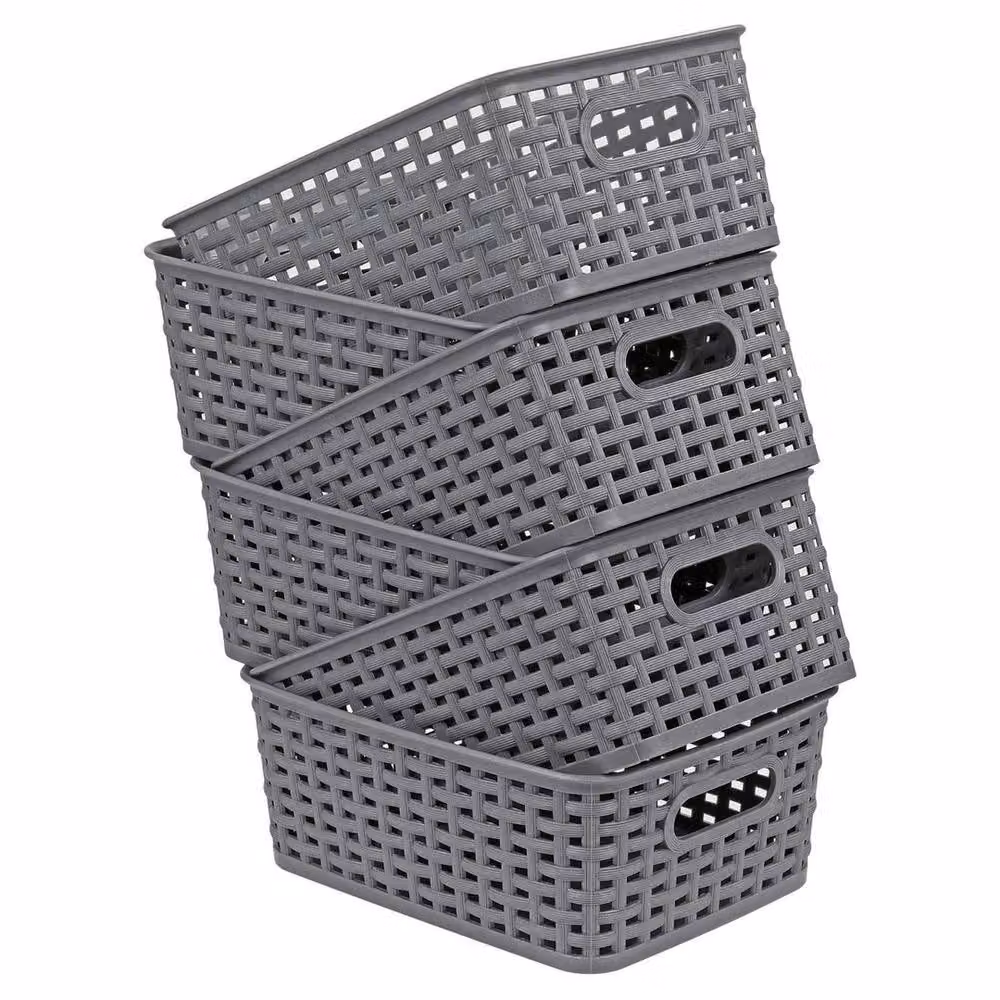 KORVIXA Grey Plastic Handy Storage Basket Crate, Width: 90 cm – 2