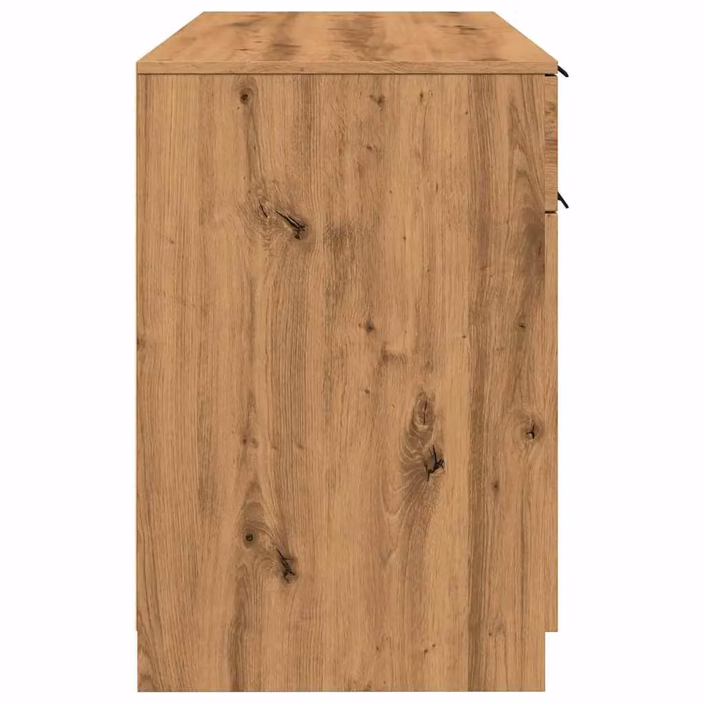Berkfield Home Artisan Oak Computer Desk in Brown, W/D/H: 100 x 50 x 75 cm – 4