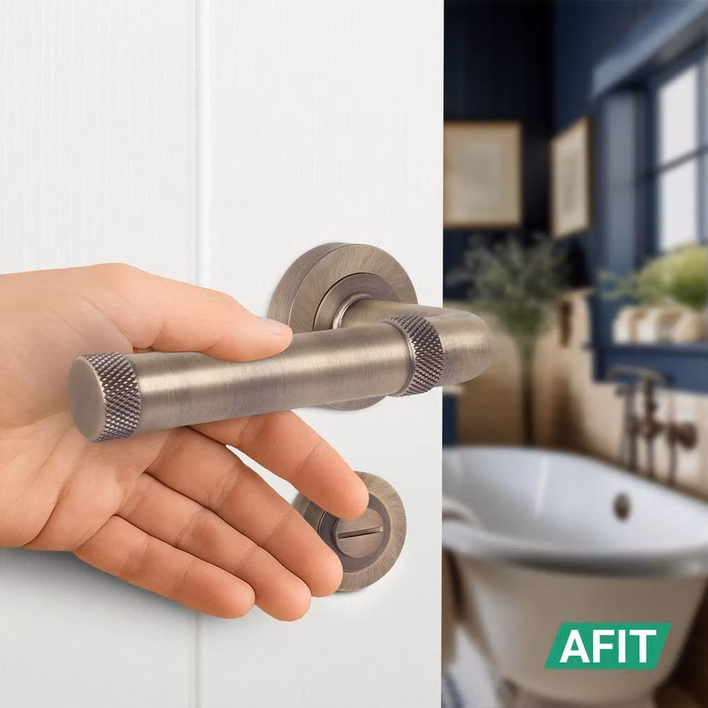 AFIT Antique Brass Fire Door Handle Bathroom Set in Bronze with 80mm Lock and 102mm Hinges, W/D/H: 15 x 15 cm – 5