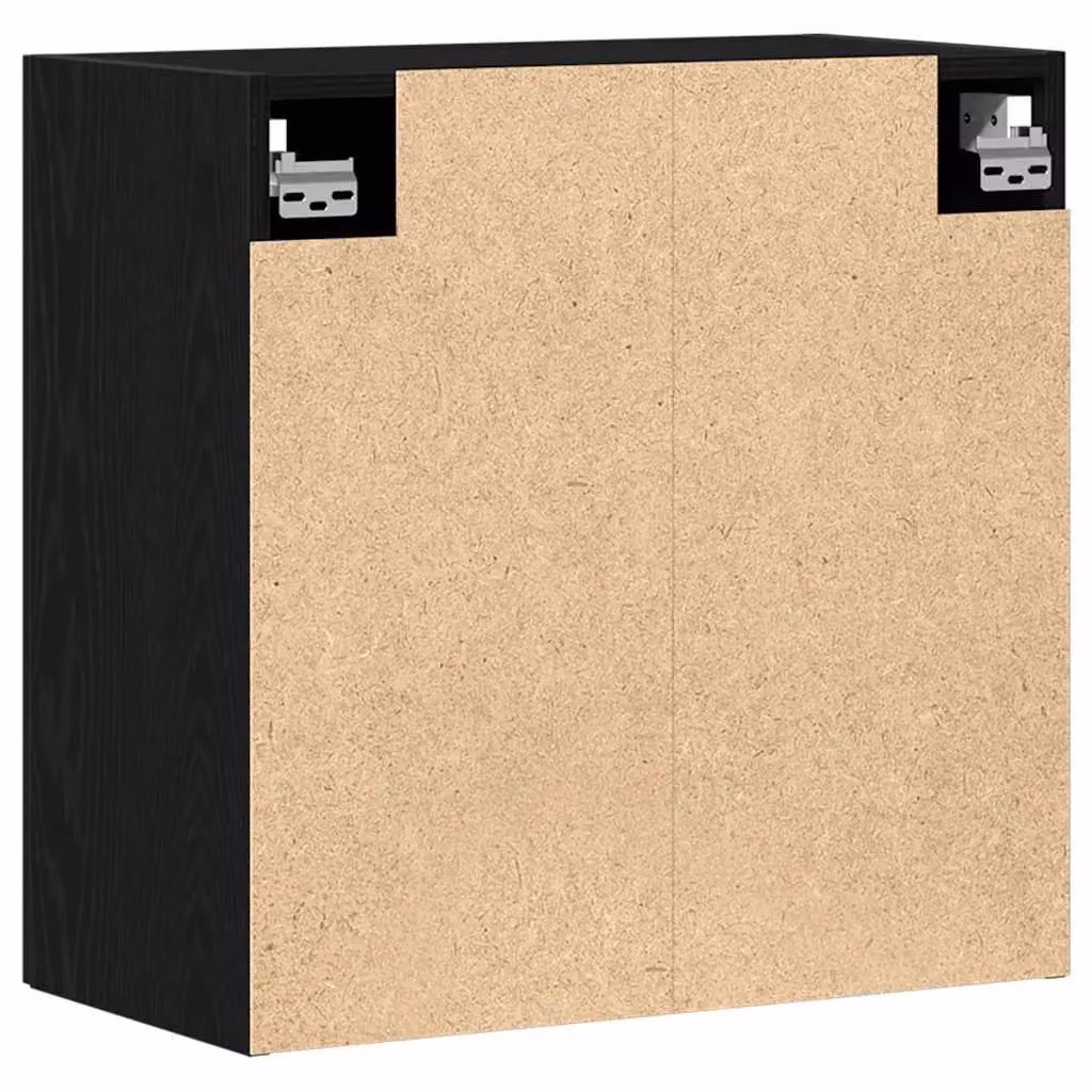 Berkfield Home Black Oak Wall Cabinet with Hinged Doors, W/D/H: 60 x 31 x 60 cm – 5