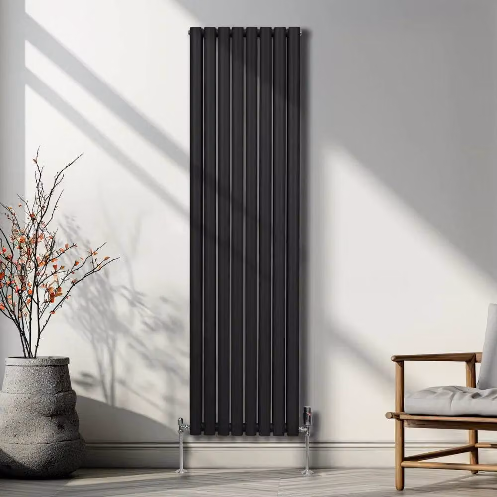 Monstershop Oval Column Steel Radiator in Black, H 180 cm x W 48 cm – 4