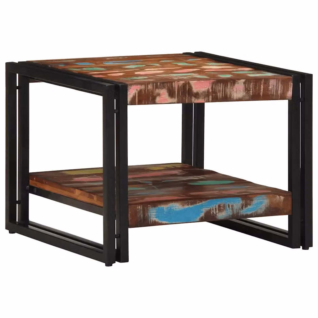 Berkfield Home Multicolour Reclaimed Solid Wood Coffee Table, W/D/H: 50 x 50 x 38 cm – 2