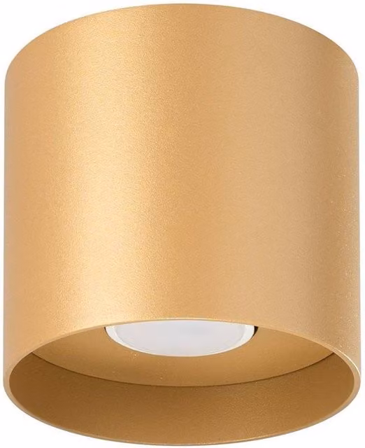 Sollux Lighting Mika Minimalist Round Ceiling Lamp in Gold/Brass, W/D/H: 11 x 12 x 12 cm, GU10 – 1