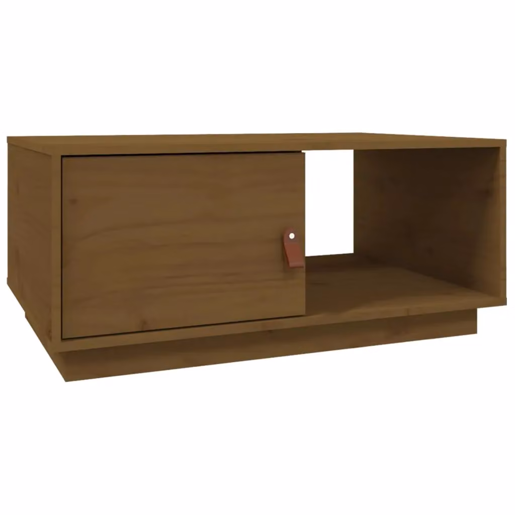 Berkfield Home Rustic Solid Wood Pine Coffee Table, Brown, W: 80 cm, D: 50 cm, H: 35.5 cm – 2