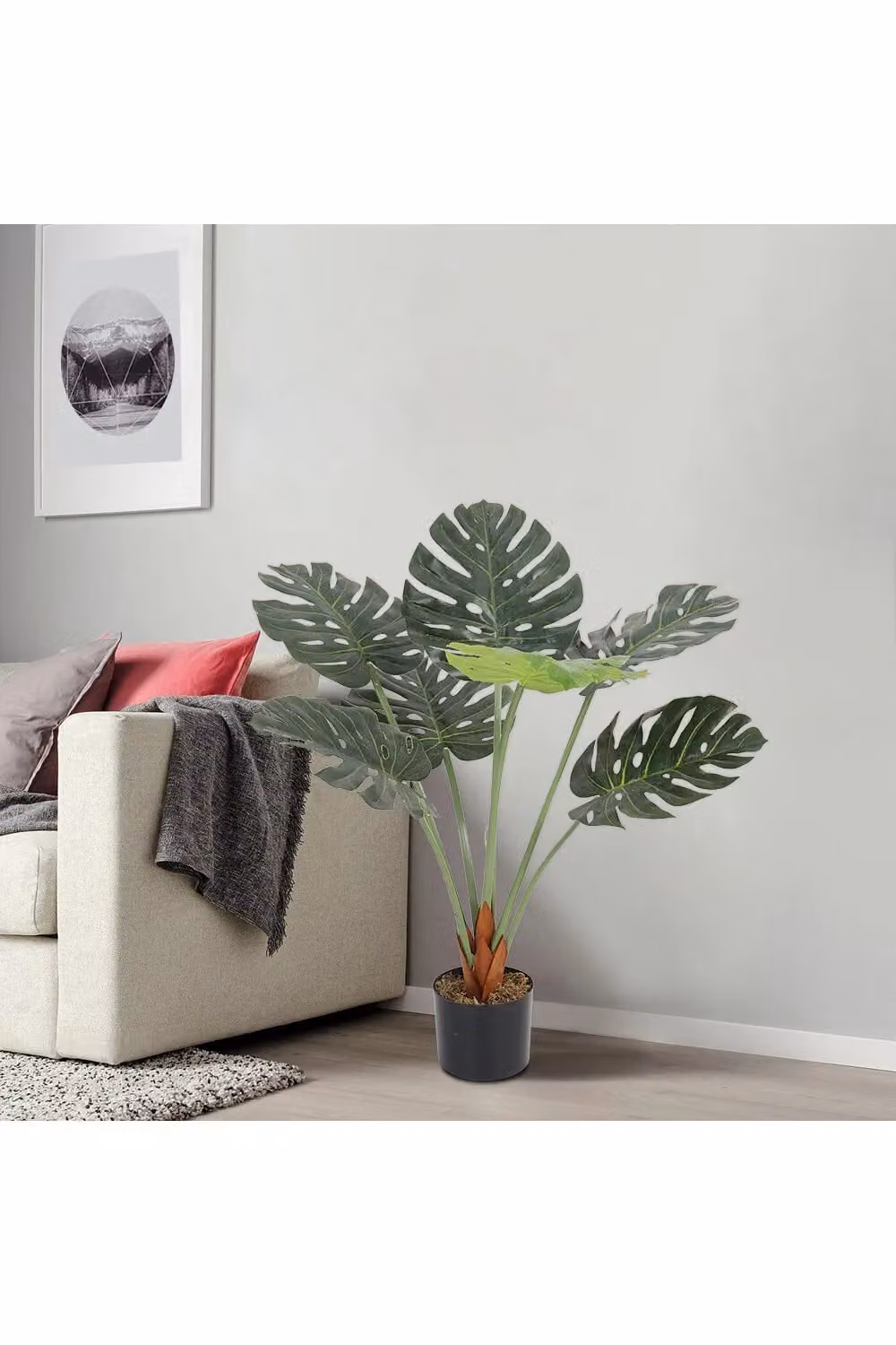 Living and Home 85cm Artificial Tropical Monstera Tree Faux Plant in Green – 2