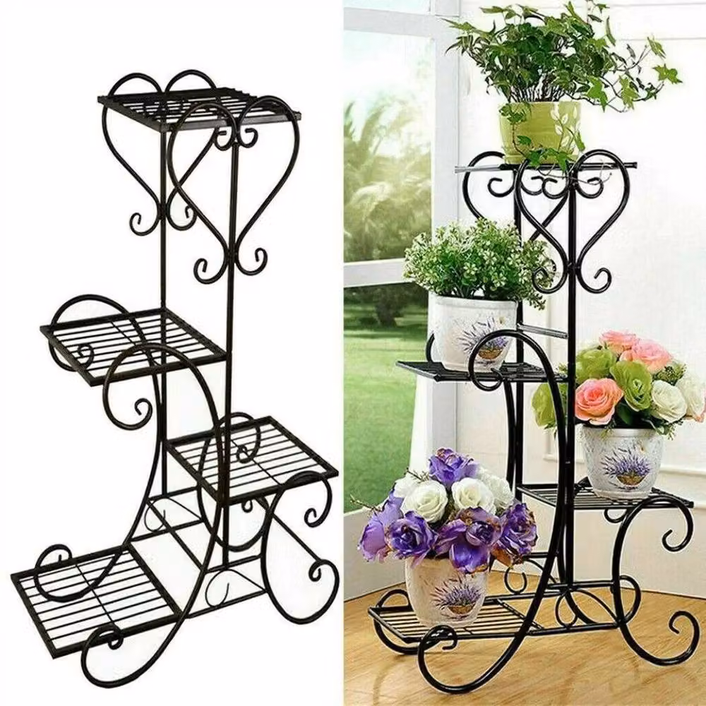 PAWNORA Black Metal Plant Stand for Indoor and Outdoor Use – 2