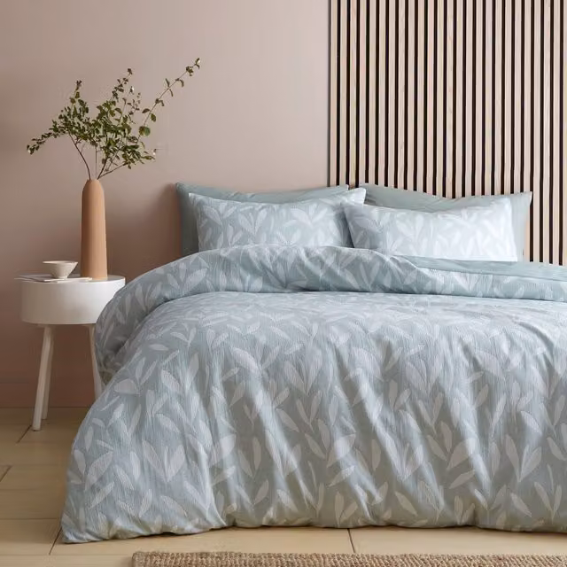 Appletree Emile Green Jacquard Floral Duvet Cover Set, W: 140 cm, H: 200 cm