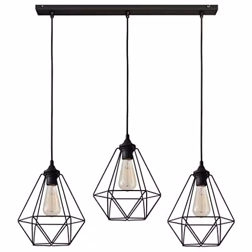 Netlighting Helam Karo Straight Bar Pendant Ceiling Light in Black, 78 cm