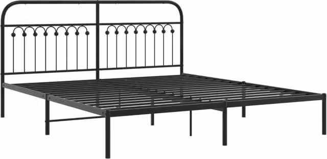 Berkfield Home Metal Bed Frame with Headboard in Black