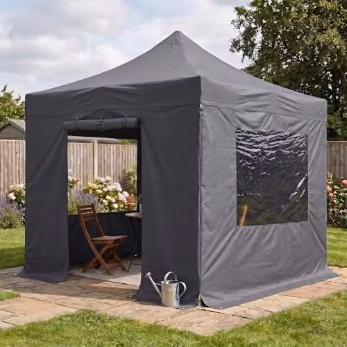 Primrose Full Set of Charcoal Grey Sidewalls, Windows, and Door for 3m x 3m Pop Up Gazebo