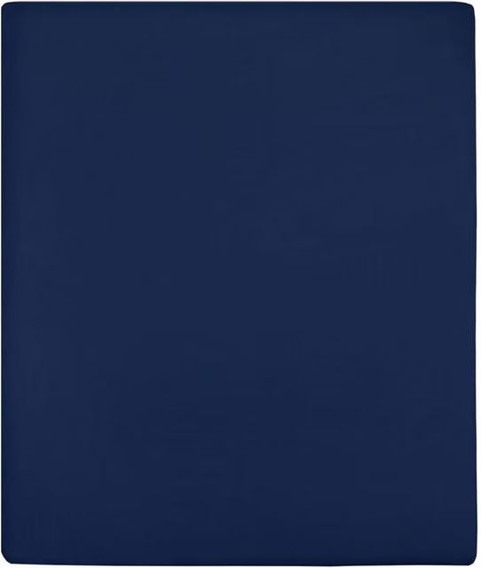 Berkfield Home Navy Blue Jersey Cotton Fitted Sheets, 2 Pack, W: 100 cm x L: 200 cm