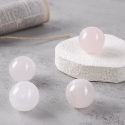 Myga Rose Quartz Healing Crystal Sphere in Pink – 3
