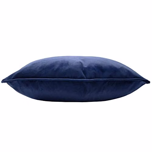 Paoletti Hortus Embroidered Bee Soft Velvet Pipe Trimmed Cushion in Blue, W/D/H: 50 x 50 x 50 cm – 2