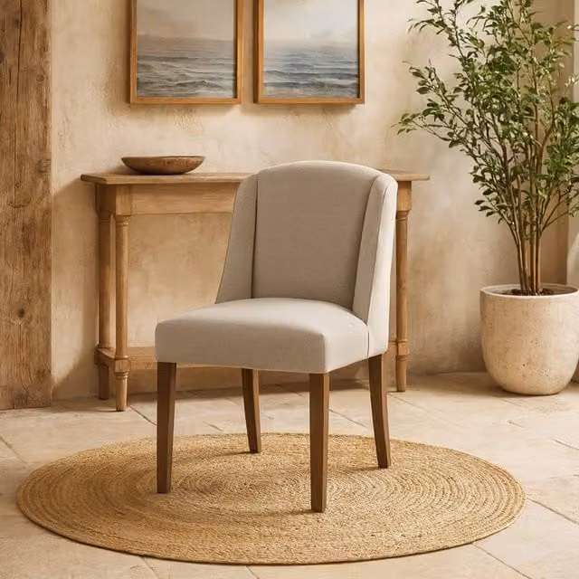 Wyld Haus Olargues Grey Linen Upholstered Dining Chair – 1