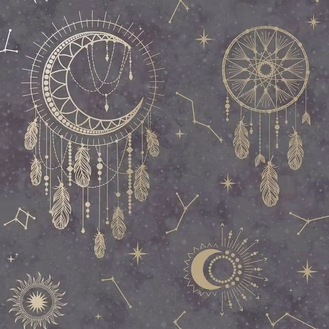 Holden Décor Dreamcatcher Abstract Geometric Wallpaper in Black