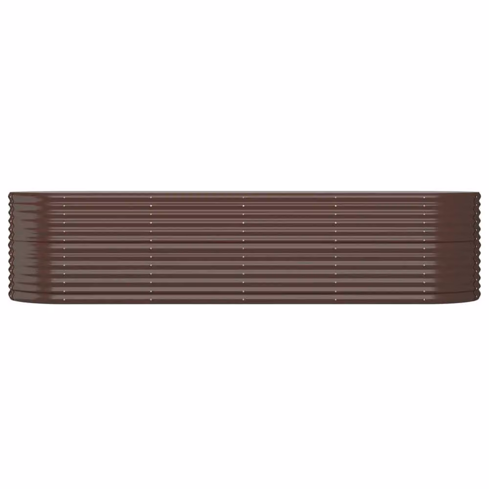 Berkfield Home Garden Powder-coated Steel Raised Bed in Brown, W/D/H: 296 x 80 x 68 cm – 3
