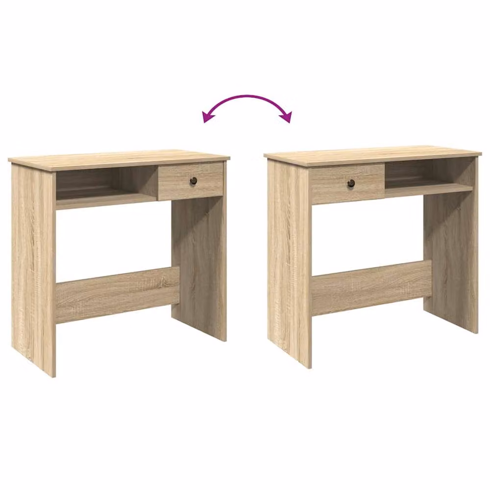 Berkfield Home Sonoma Oak Writing Desk in Beige, W/D/H: 80 x 40 x 75 cm – 4