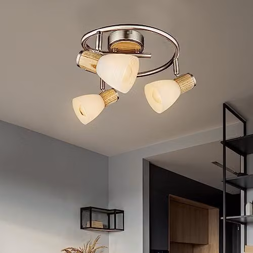 Globo Lighting Gylfi Ceiling Spotlight Cluster in Grey with Opal Glass Shades and 3x E14 Sockets – 2