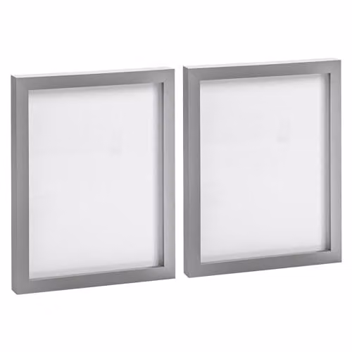 Nicola Spring Pack of 2 Rectangular Photo Frames in Grey, Fits 8 x 10 inch Photos – 1