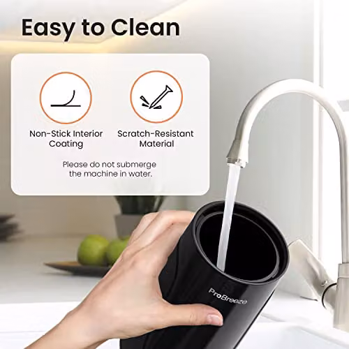 Pro Breeze 4-in-1 Electric Milk Frother, 240ml Automatic Hot and Cold Foam Maker and Milk Steamer in Black – 8