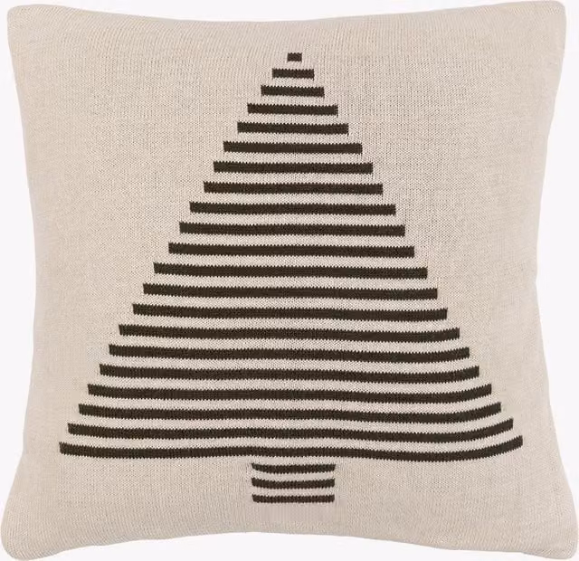 Perch & Parrow Nordic Woodland Knitted Tree Cushion in Beige