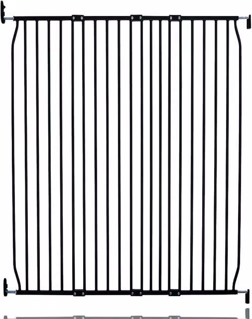 Safetots Extra Tall Eco Screw Fit Extendable Baby Gate for Doors and Stairs, Black, Width: 120 cm - 130 cm