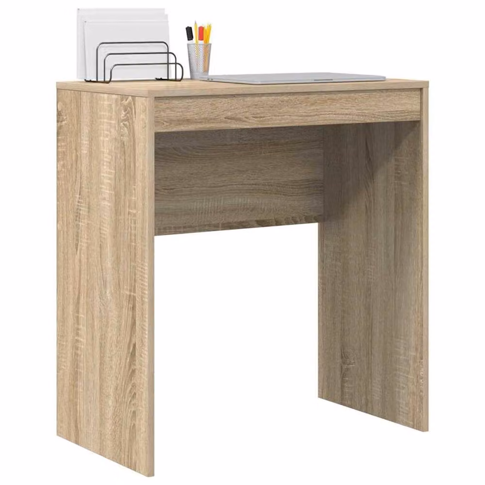 Berkfield Home Writing Desk in Sonoma Oak and Tan, W/D/H: 70 x 40 x 76 cm – 3