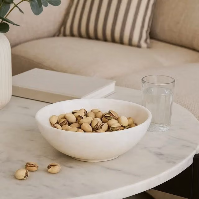 Orsina Marmore Marble Serving Bowl in Beige