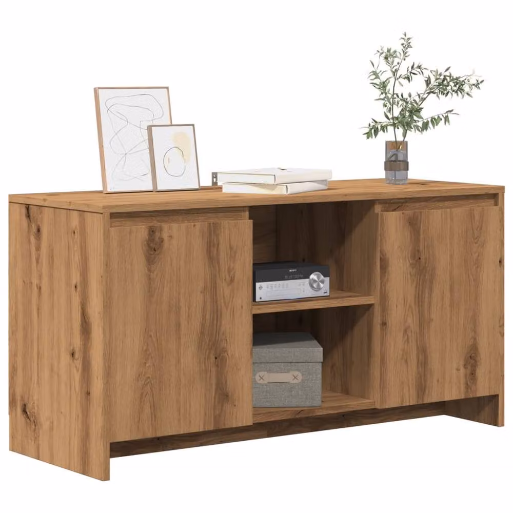 Berkfield Home Artisan Oak TV Cabinet in Brown, W: 102 cm, D: 37.5 cm, H: 52.5 cm – 2