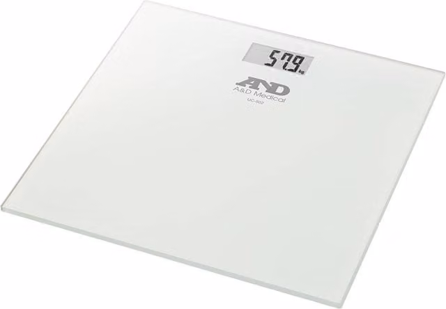 A&D Precision Digital Personal Body Health Scale with Glass Display, Cream